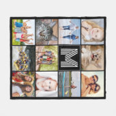Moderne monogram 11 Aangepaste kleurenfoto's Fleece Deken (Voorkant (Horizontaal))