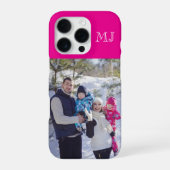 Moderne Monogram 1 Foto Heet Roze iPhone Hoesje (Achterkant)