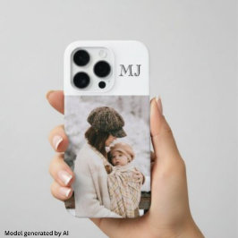 Moderne Monogram 1 Foto Wit iPhone 16 Pro Hoesje