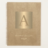 Moderne monogram 2027 professioneel goud elegant planner (Voorkant)