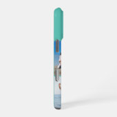 Moderne Monogram 5 Foto Collage Aqua Blauw Teal iPhone Hoesje (Rechterkant)