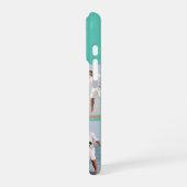 Moderne Monogram 5 Foto Collage Aqua Blauw Teal iPhone Hoesje (Linkerkant)