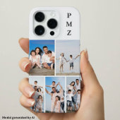 Moderne Monogram 5 Foto Collage Cloud Dancer Wit iPhone Hoesje