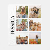 Moderne Monogram 6 Fotocollage Fleece Deken (Voorkant)