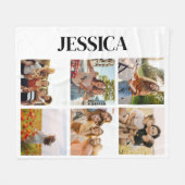 Moderne Monogram 6 Fotocollage Fleece Deken (Voorkant (Horizontaal))