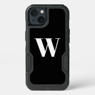 Moderne monogram aangepast initiaal zwart wit