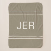 Moderne Monogram Aangepaste Beginletters Mocha Bru Sherpa Deken (Voorkant)