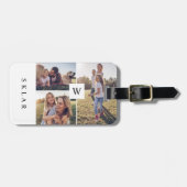 Moderne monogram Aangepaste fotocollage Bagagelabel (Voorkant horizontaal)