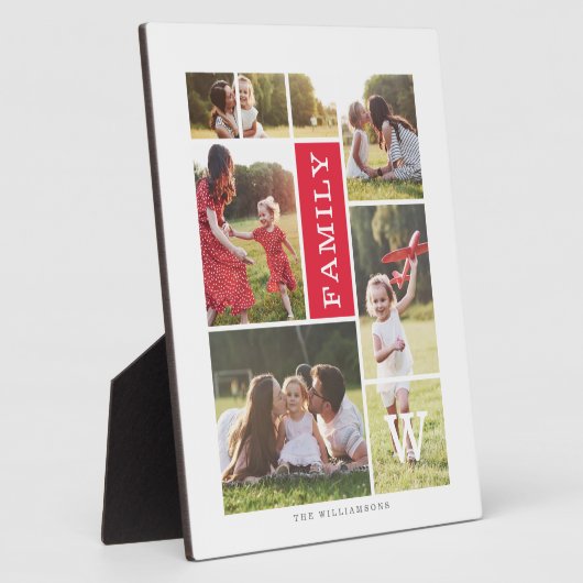 Moderne monogram Aangepaste fotocollage Fotoplaat (Zijkant)