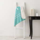 Moderne monogram aangepaste initialen aqua & wit sherpa deken (In situ)