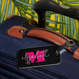 Moderne monogram Aangepaste naam Bagagelabel