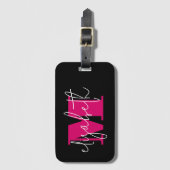 Moderne monogram Aangepaste naam Bagagelabel (Voorkant (verticaal))