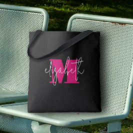 Moderne monogram Aangepaste naam Tote Bag