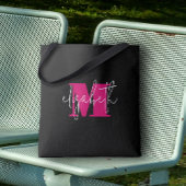Moderne monogram Aangepaste naam Tote Bag
