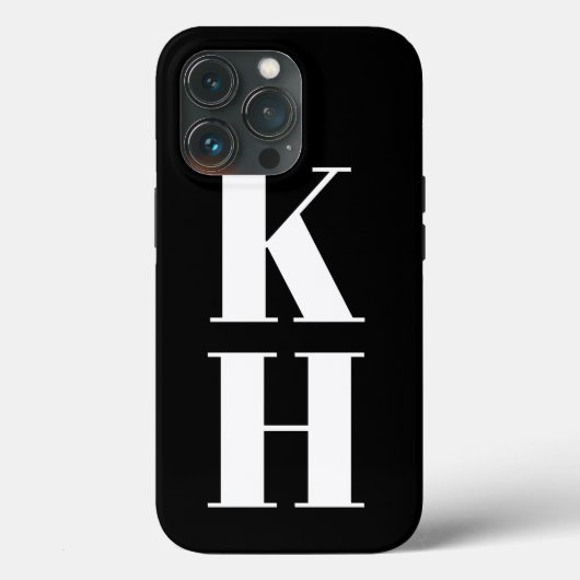 Moderne monogram aangepaste verticale initialen zw Case-Mate iPhone case (Achterkant)