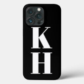 Moderne monogram aangepaste verticale initialen zw Case-Mate iPhone case (Achterkant)