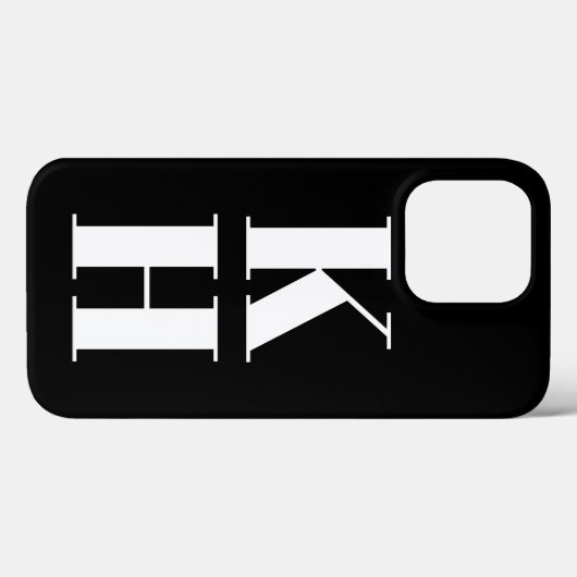 Moderne monogram aangepaste verticale initialen zw Case-Mate iPhone case (Achterkant (horizontaal))