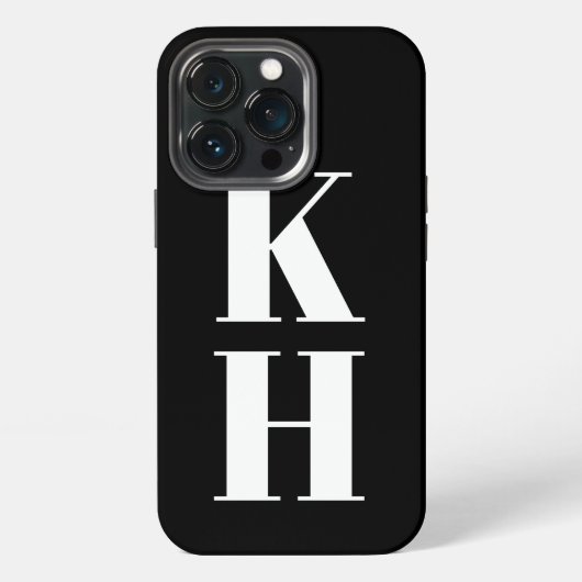 Moderne monogram aangepaste verticale initialen zw iPhone hoesje (Achterkant)