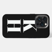 Moderne monogram aangepaste verticale initialen zw iPhone hoesje (Achterkant horizontaal)