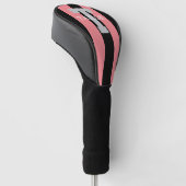 Moderne Monogram Aanpasbare Roze Golfheadcover (Schuin)