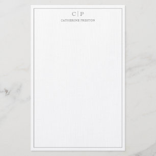 Moderne monogram aap grijze persoonlijke verhalen briefpapier