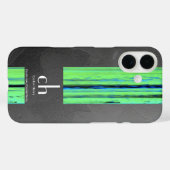 Moderne Monogram Abstracte Textuur iPhone Hoes (Achterkant (horizontaal))