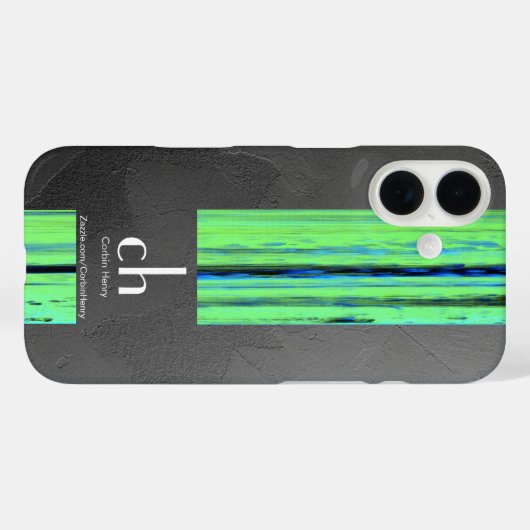 Moderne Monogram Abstracte Textuur iPhone Hoes (Achterkant (horizontaal))