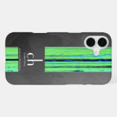 Moderne Monogram Abstracte Textuur iPhone Hoes Hoesje (Achterkant horizontaal)
