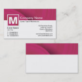 Moderne monogram - Abstracte wielen - Crimson Visitekaartje (Voorkant / Achterkant)