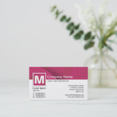 Moderne monogram - Abstracte wielen - Crimson Visitekaartje (Staand voorkant)