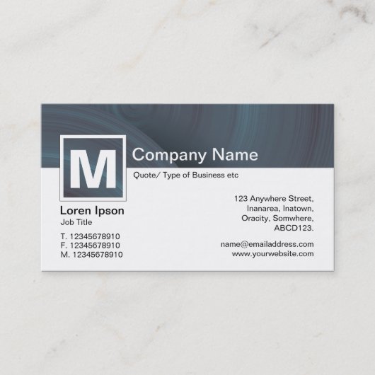 Moderne monogram - Abstracte wielen Visitekaartje (Voorkant)