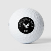 Moderne Monogram Adelaar Citaat Zwart en Wit Golfballen (Voorkant)