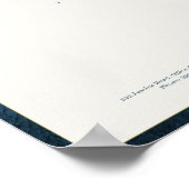 Moderne monogram afdrukbare briefhoofd blauw goud poster (Hoek)