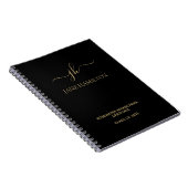 Moderne Monogram Afgestudeerde Notitieboek (Rechterzijde)