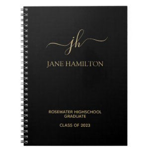 Moderne Monogram Afgestudeerde Notitieboek