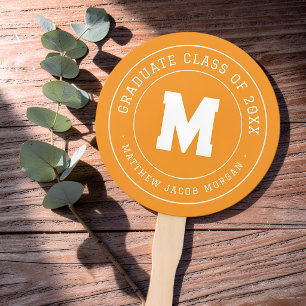 Moderne Monogram Afstudeerklas van 20XX Aangepast Handwaaier