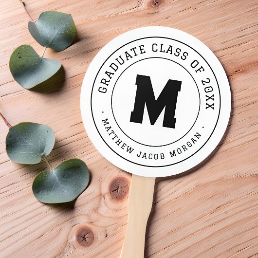 Moderne Monogram Afstudeerklas van 20XX Aangepast Handwaaier