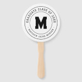 Moderne Monogram Afstudeerklas van 20XX Aangepast Handwaaier (Voorkant)
