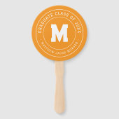 Moderne Monogram Afstudeerklas van 20XX Aangepast Handwaaier (Achterkant)