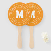 Moderne Monogram Afstudeerklas van 20XX Aangepast Handwaaier (Voorkant en achterkant)