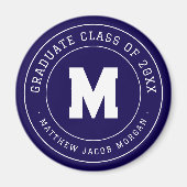 Moderne Monogram Afstudeerklas van 20XX Aangepast Magneet (Voorkant)