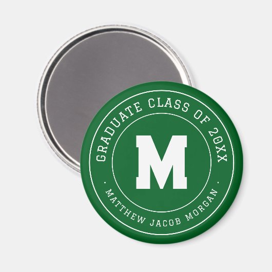 Moderne Monogram Afstudeerklas van 20XX Aangepast Magneet (Voorkant / Achterkant)