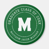 Moderne Monogram Afstudeerklas van 20XX Aangepast Magneet (Voorkant)