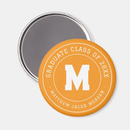 Moderne Monogram Afstudeerklas van 20XX Aangepast Magneet (Voorkant / Achterkant)