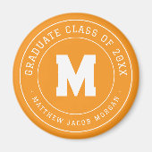 Moderne Monogram Afstudeerklas van 20XX Aangepast Magneet (Voorkant)
