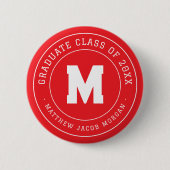 Moderne Monogram Afstudeerklas van 20XX Aangepast Ronde Button 5,7 Cm (Voorkant)