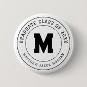 Moderne Monogram Afstudeerklas van 20XX Aangepast Ronde Button 5,7 Cm (Voorkant)
