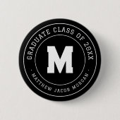 Moderne Monogram Afstudeerklas van 20XX Aangepast Ronde Button 5,7 Cm (Voorkant)