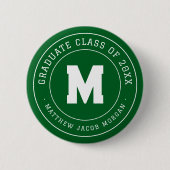 Moderne Monogram Afstudeerklas van 20XX Aangepast Ronde Button 5,7 Cm (Voorkant)