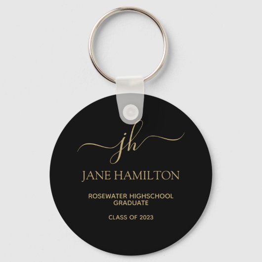 Moderne Monogram Afstuderen Sleutelhanger (Voorkant)